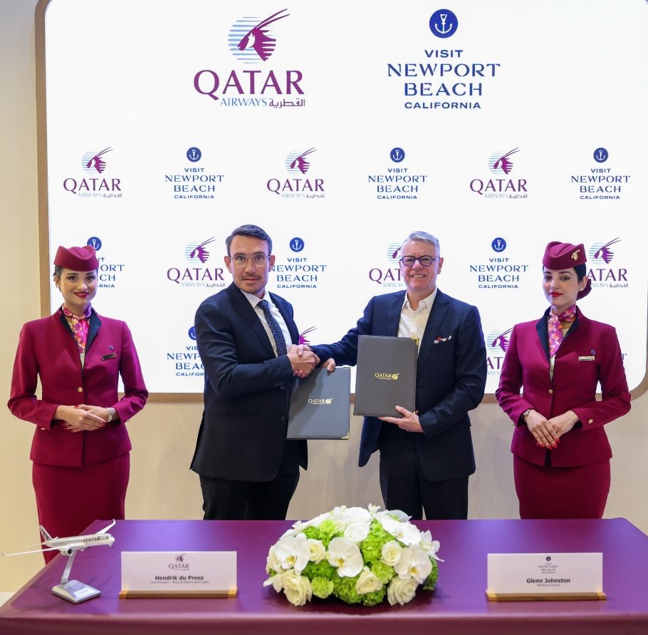 Visit Newport Beach California and Qatar Airways Strengthen Ties with MoU Signing at Arabian Travel Market (ATM) 2026