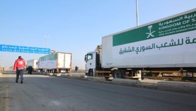عبور 60 شاحنة إغاثية سعودية منفذ نصيب الحدودي تحمل مساعدات إنسانية متنوعة مقدمة للشعب السوري الشقيق