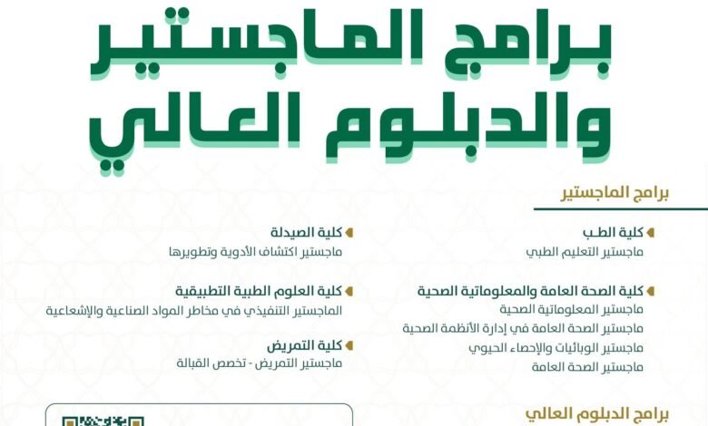 جامعة كاساو تفتح باب التقديم لبرامج الماجستير والدبلوم العالي في عدة تخصصات صحية