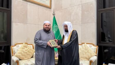 مجمع الملك فهد لطباعة المصحف الشريف يستقبل رئيس منظمة جمعية علماء باكستان