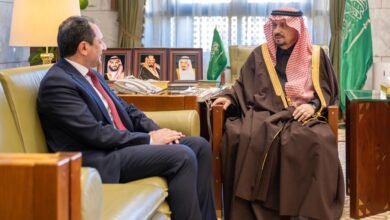 سمو أمير منطقة الرياض يستقبل سفير لبنان المعيّن حديثًا لدى المملكة