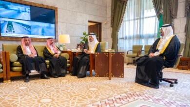 سمو أمير منطقة الرياض و سمو نائبه يستقبلان معالي وكيل الإمارة والوكلاء المساعدين ومديري العموم وموظفي الإمارة